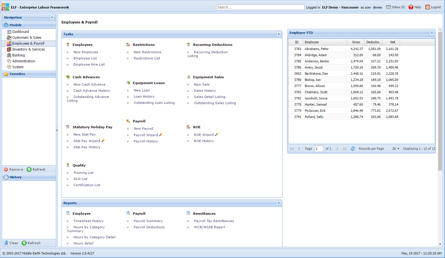 Employees & Payroll Module